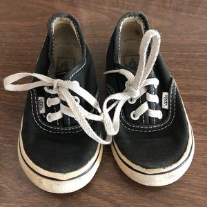 Well loved toddler black classic vans